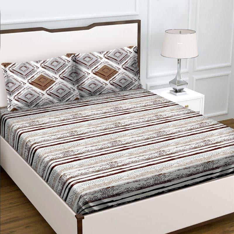 Buy Lovina Striped Bedsheet - Brown Bedsheets from Vaaree