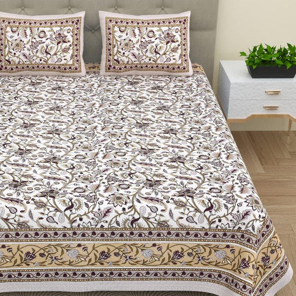 Buy Lucia Floral Bedsheet - Brown Bedsheets from Vaaree