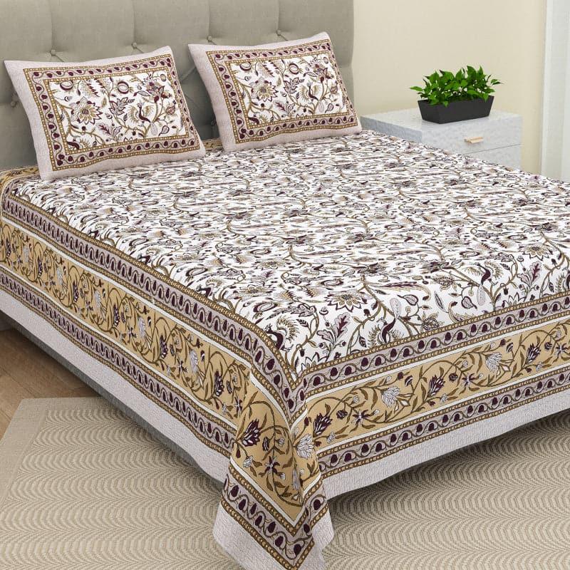 Buy Lucia Floral Bedsheet - Brown Bedsheets from Vaaree