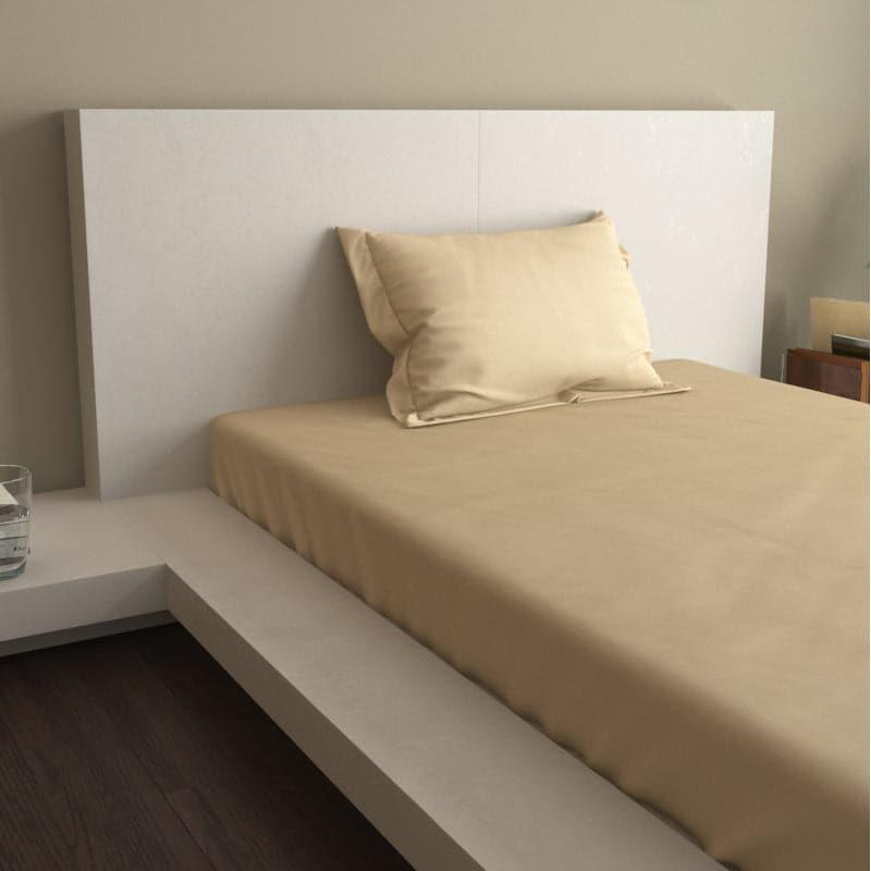 Buy Lush Lavish Solid Bedsheet - Khaki Bedsheets from Vaaree