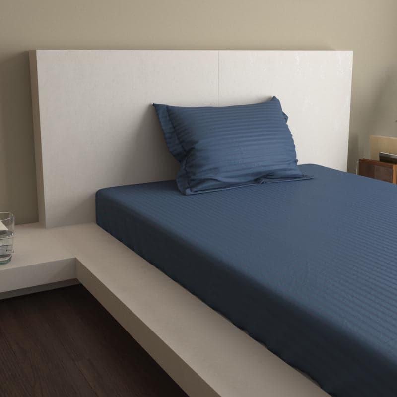 Buy Lush Lavish Solid Bedsheet - Midnight Blue Bedsheets from Vaaree