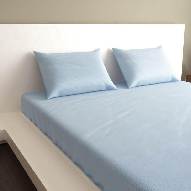 Buy Lush Lavish Solid Bedsheet - Sky Blue Bedsheets from Vaaree