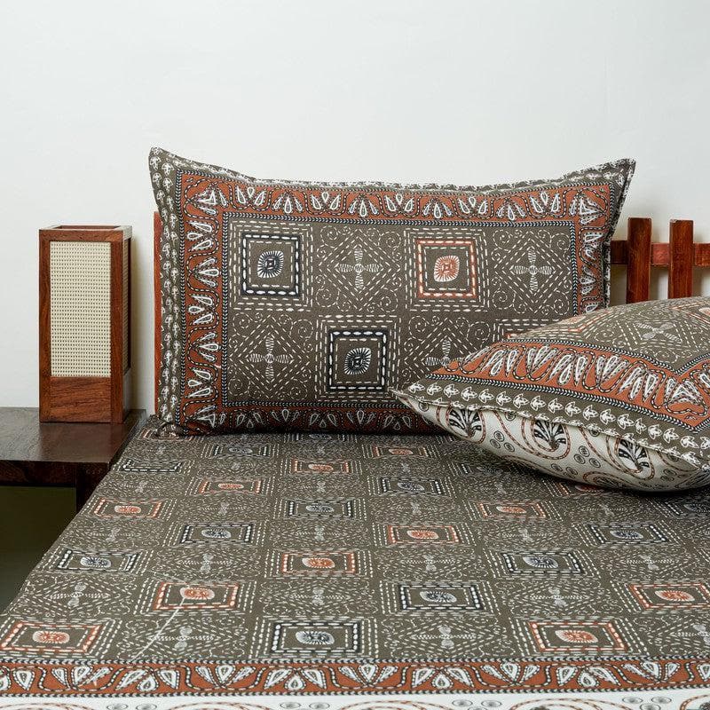 Buy Lyra Printed Bedsheet - Brown Bedsheets from Vaaree