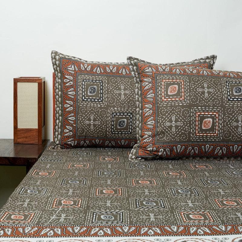 Buy Lyra Printed Bedsheet - Brown Bedsheets from Vaaree