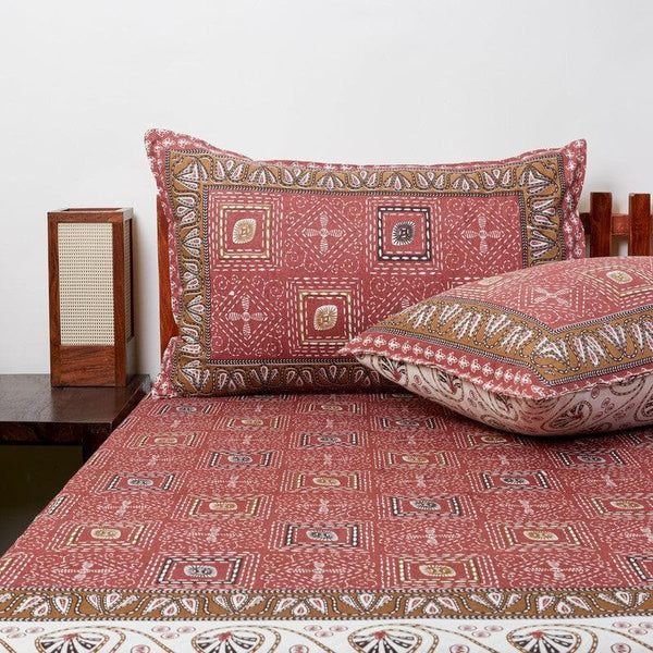 Bedsheets - Lyra Printed Bedsheet - Maroon