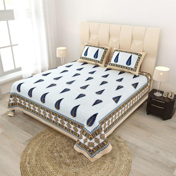 Buy Madhurakshi Printed Bedsheet - Beige Bedsheets from Vaaree