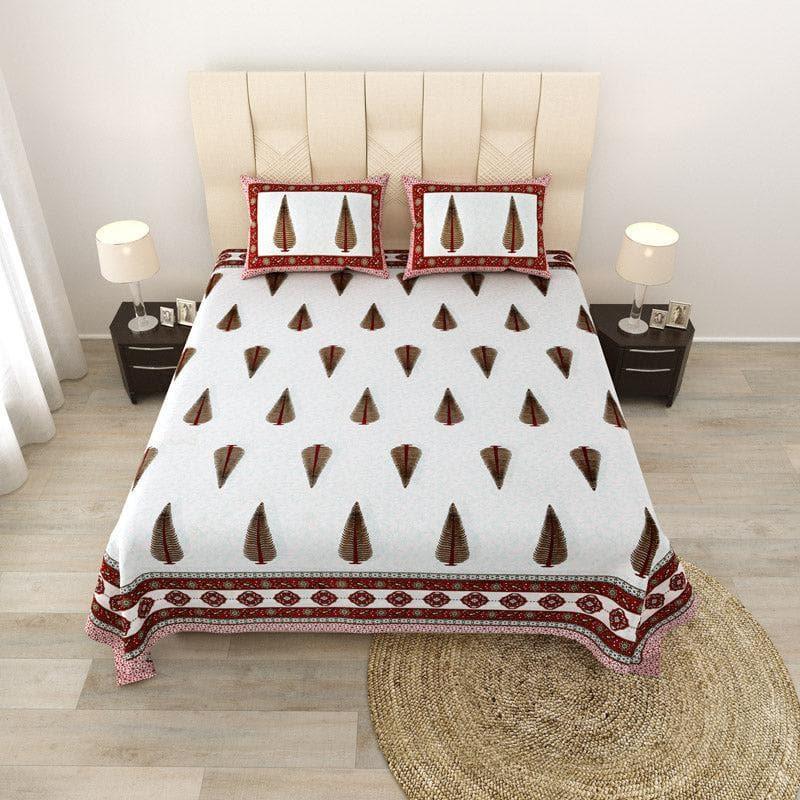 Buy Madhurakshi Printed Bedsheet - Maroon Bedsheets from Vaaree