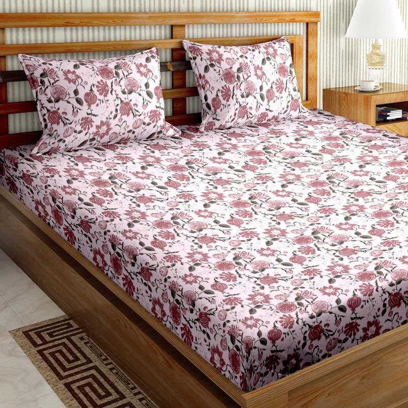 Buy Maegelle Floral Printed Bedsheet - Pink Bedsheets from Vaaree