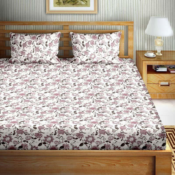 Buy Maegelle Floral Printed Bedsheet - White Bedsheets from Vaaree