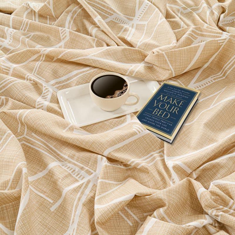 Buy Magic Maze Bedsheet - Beige Bedsheets from Vaaree