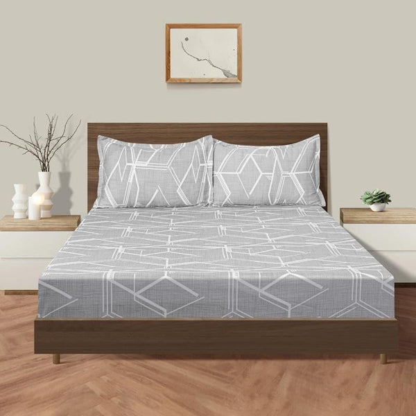 Buy Bedsheets - Magic Maze Bedsheet - Grey at Vaaree online
