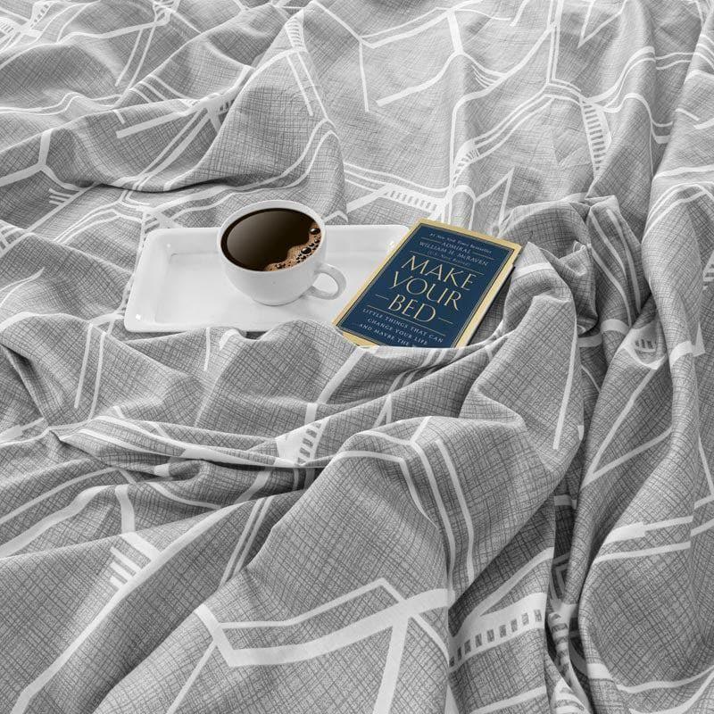 Buy Magic Maze Bedsheet - Grey Bedsheets from Vaaree