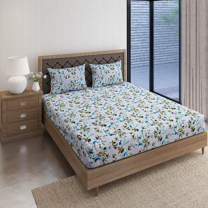 Buy Magna Floral Bedsheet - Blue Bedsheets from Vaaree