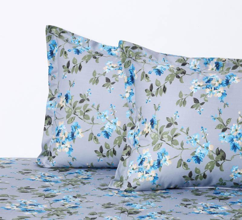 Bedsheets - Magna Floral Bedsheet - Blue