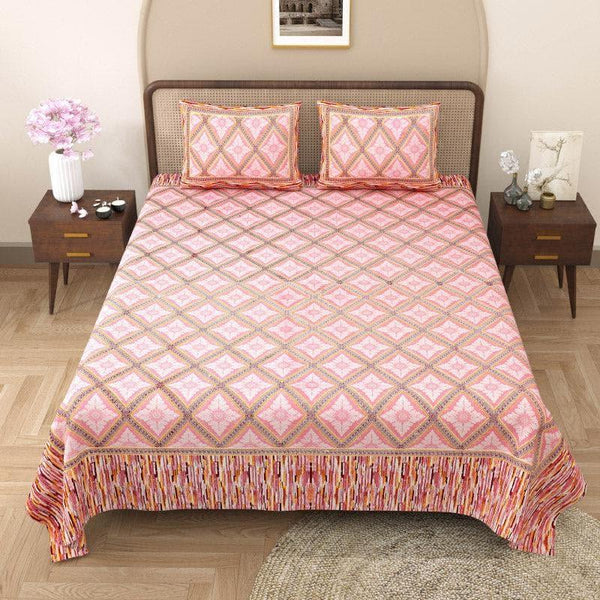 Buy Maitreya Bedsheet - Peach Bedsheets from Vaaree