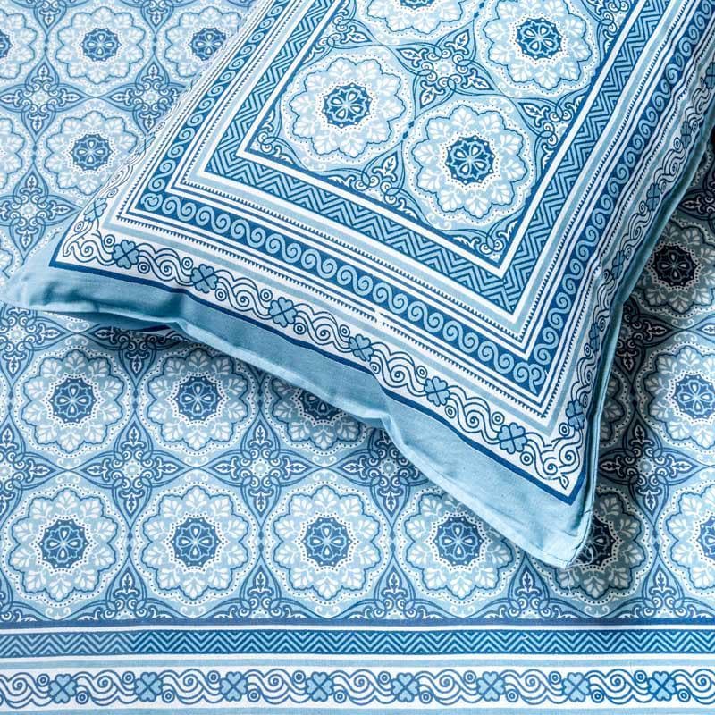 Buy Maitri Ethnic Bedsheet - Blue Bedsheets from Vaaree