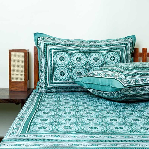 Buy Maitri Ethnic Bedsheet - Green Bedsheets from Vaaree