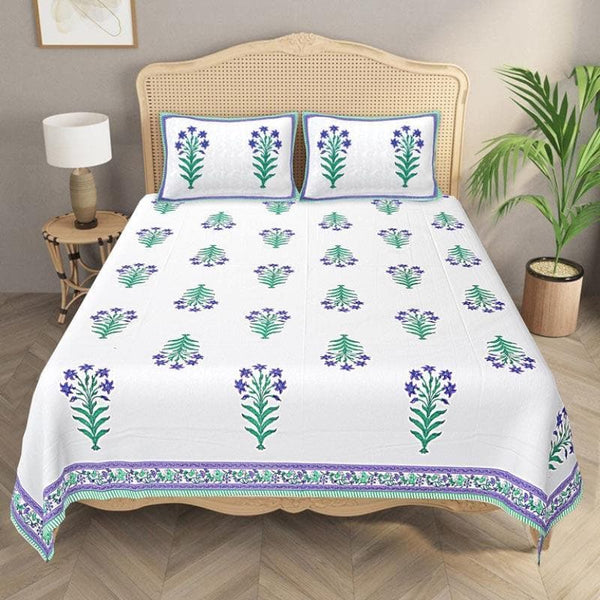 Buy Majestic Medley Bedsheet - Blue Bedsheets from Vaaree