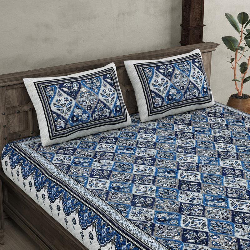 Buy Malini Ethnic Bedsheet - Blue Bedsheets from Vaaree