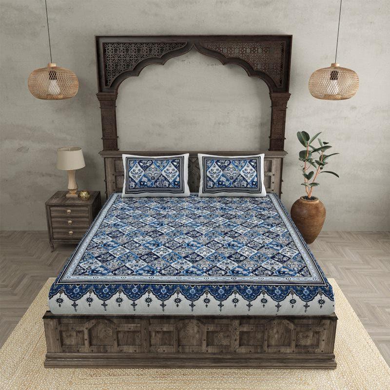 Buy Malini Ethnic Bedsheet - Blue Bedsheets from Vaaree