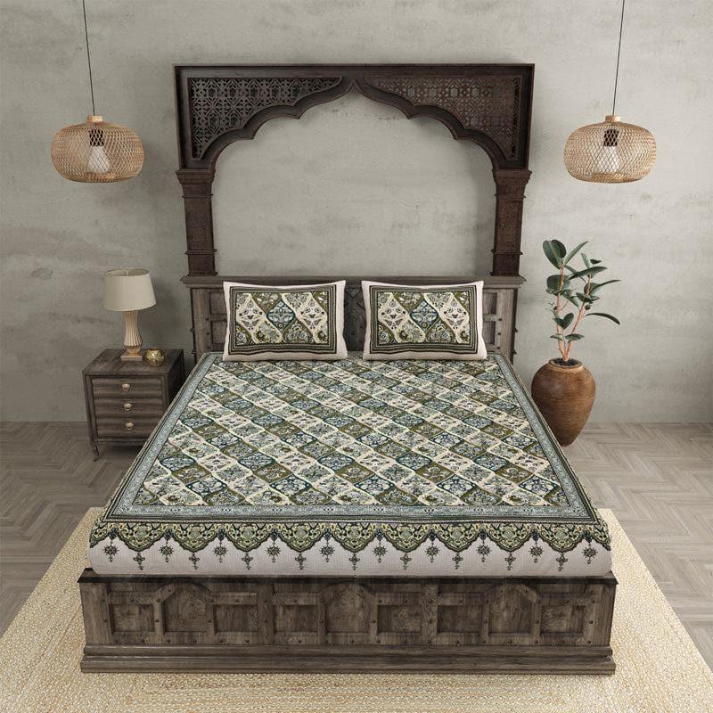 Buy Malini Ethnic Bedsheet - Green Bedsheets from Vaaree