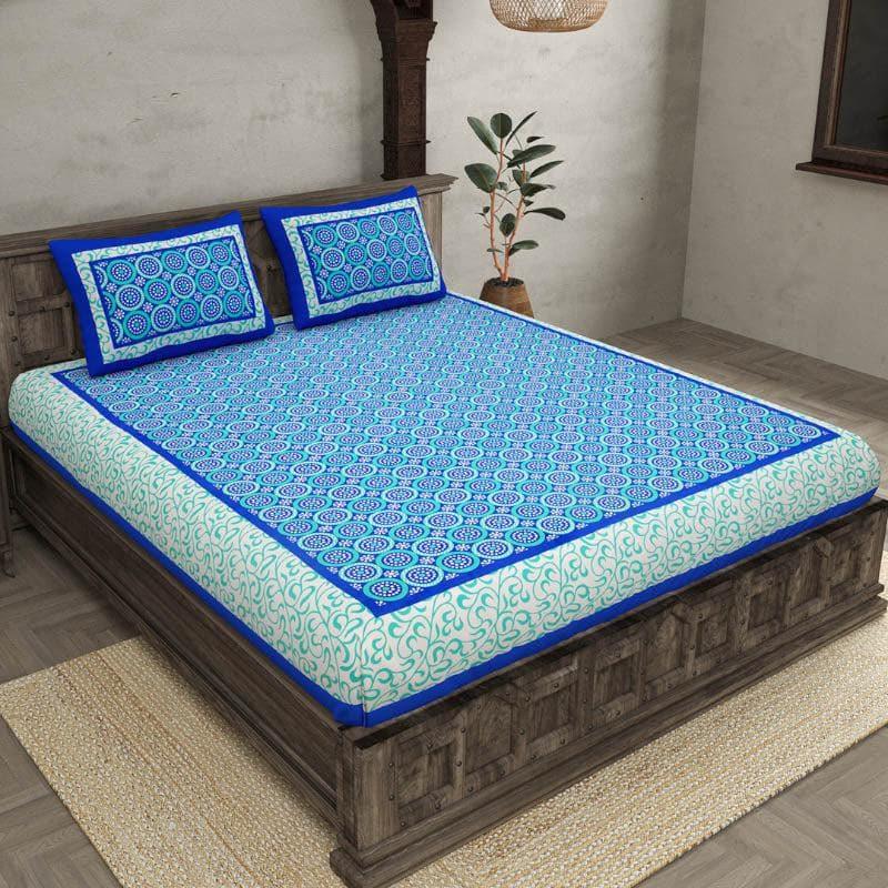 Buy Mandala Bedsheet - Blue Bedsheets from Vaaree