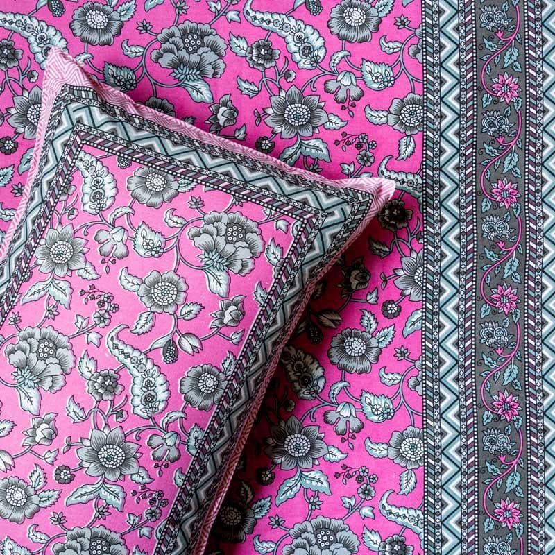 Buy Manjari Floral Printed Bedsheet - Pink Bedsheets from Vaaree