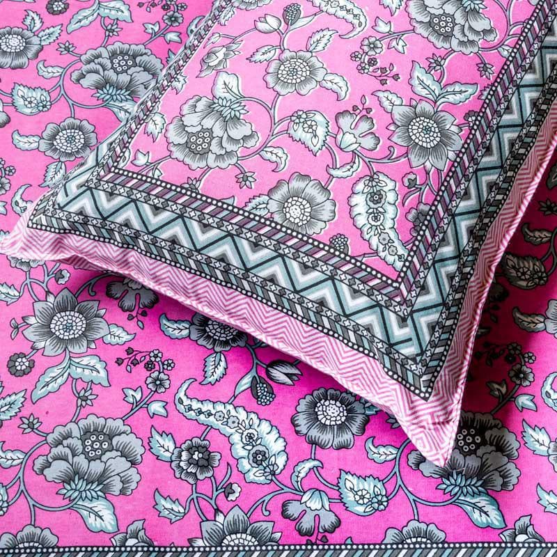 Buy Manjari Floral Printed Bedsheet - Pink Bedsheets from Vaaree