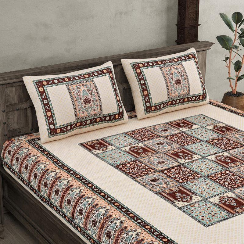 Buy Manjima Ethnic Bedsheet - Brown Bedsheets from Vaaree