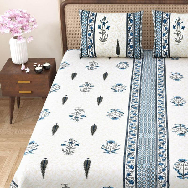 Buy Manjira Printed Bedsheet - Blue Bedsheets from Vaaree