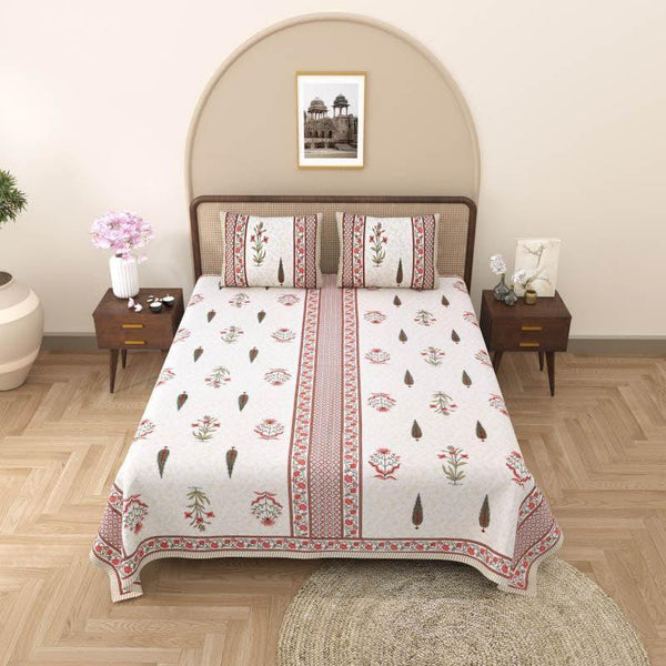 Buy Manjira Printed Bedsheet - Pink Bedsheets from Vaaree