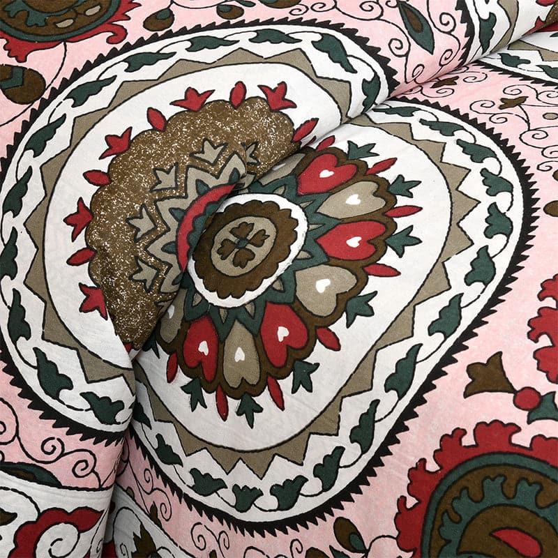 Buy Bedsheets - Manya Floral Bedsheet - Brown & Pink at Vaaree online