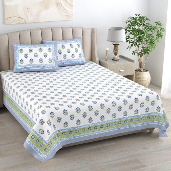 Buy Maya Printed Bedsheet - Blue Bedsheets from Vaaree