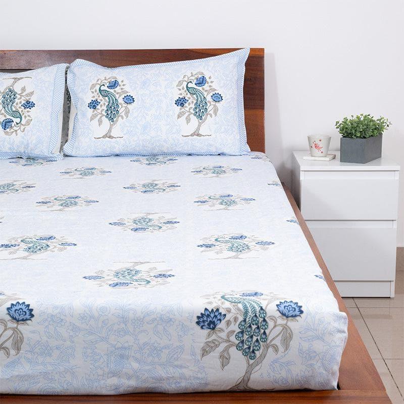 Buy Mayoor Ethnic Bedsheet - Dark Blue Bedsheets from Vaaree