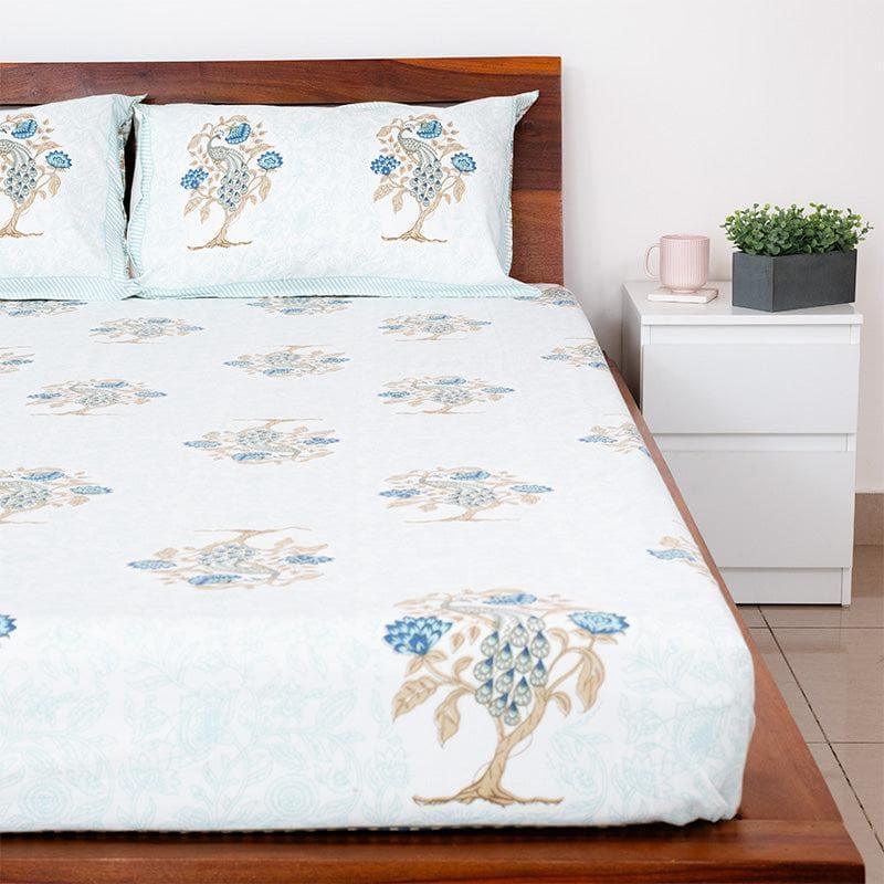 Buy Mayoor Ethnic Bedsheet - Light Blue Bedsheets from Vaaree