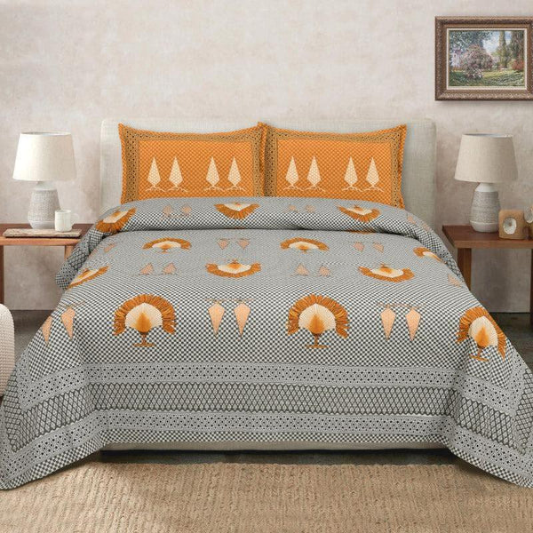 Buy Mayoor Mela Bedsheet - Grey Bedsheets from Vaaree