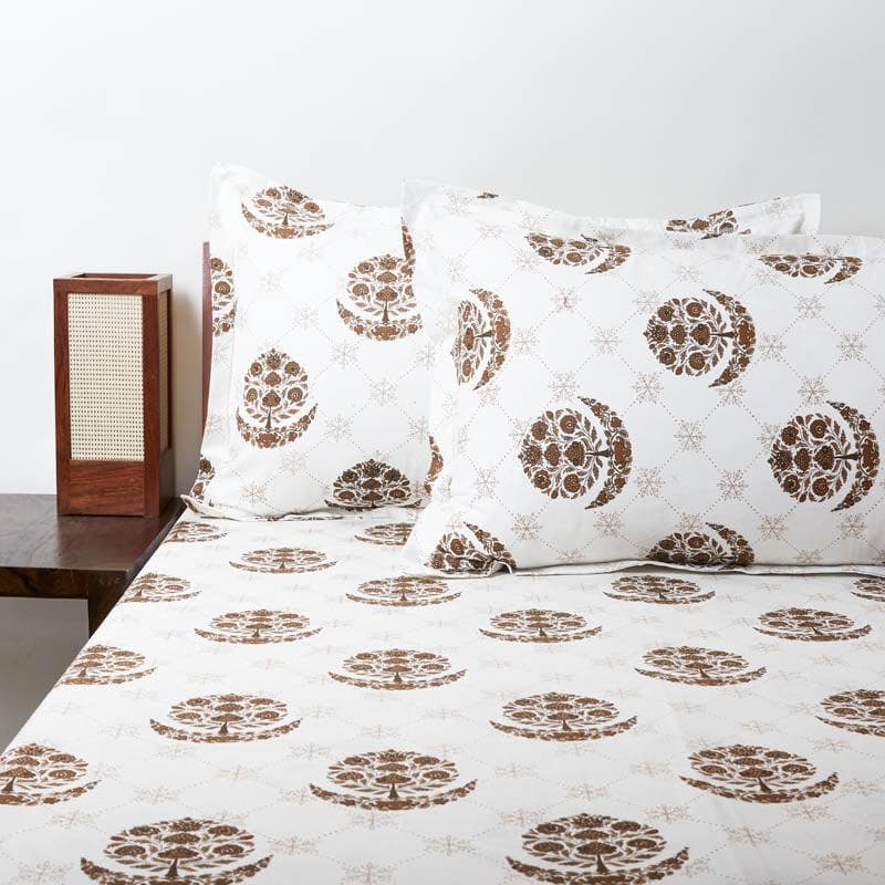 Buy Mayurakshi Printed Bedsheet - Brown Bedsheets from Vaaree