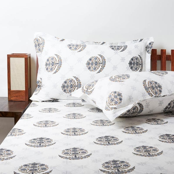 Buy Mayurakshi Printed Bedsheet - Grey Bedsheets from Vaaree