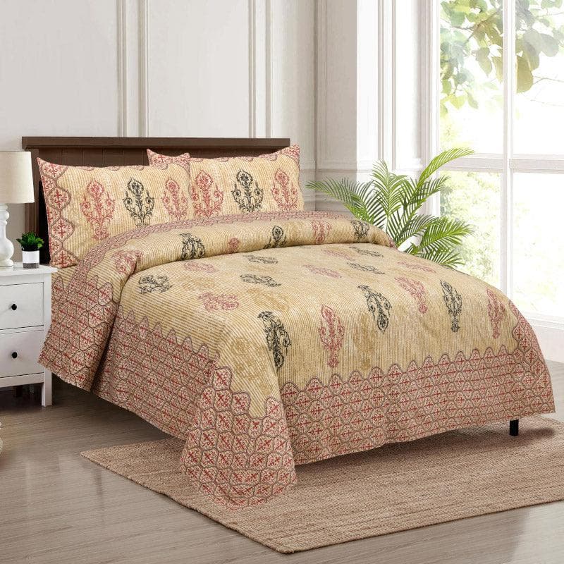 Buy Mayurankh Printed Bedsheet - Yellow Bedsheets from Vaaree