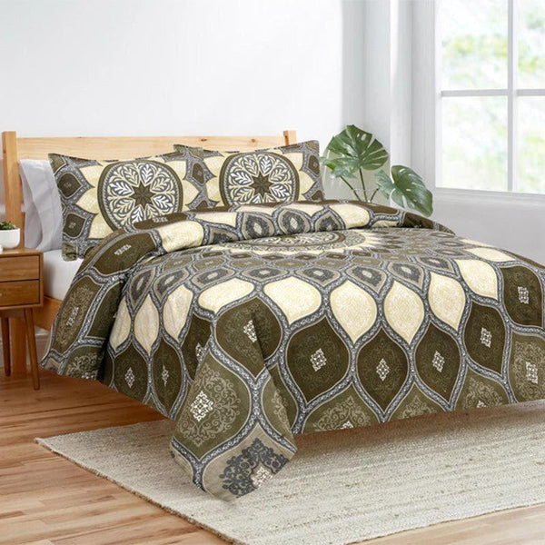 Buy Mayuri Ethnic Bedsheet - Olive Bedsheets from Vaaree