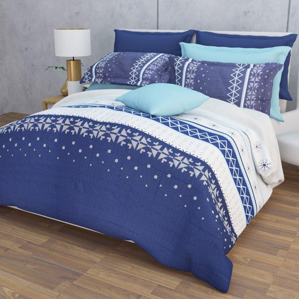 Bedsheets - Mazaya Stripe Bedsheet - Blue