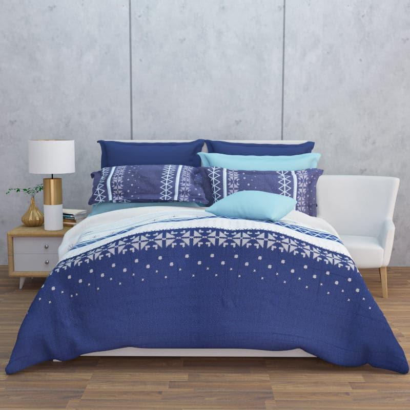 Buy Mazaya Stripe Bedsheet - Blue Bedsheets from Vaaree