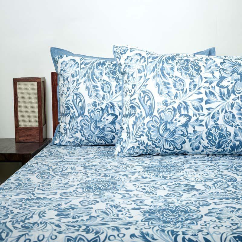 Buy Micola Floral Printed Bedsheet - Blue Bedsheets from Vaaree