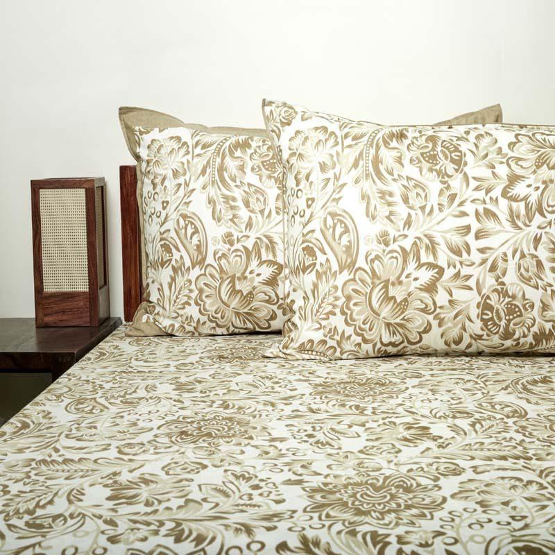 Buy Micola Floral Printed Bedsheet - Brown Bedsheets from Vaaree