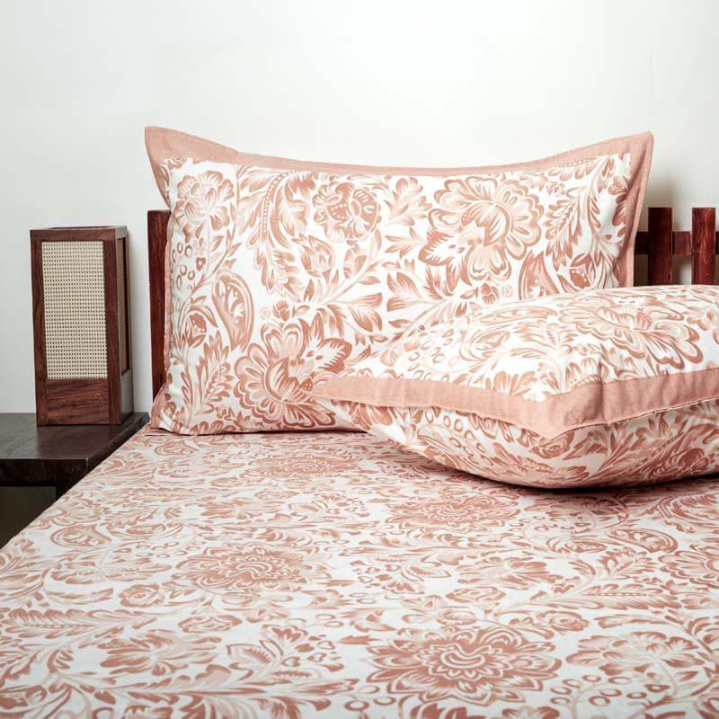 Buy Micola Floral Printed Bedsheet - Peach Bedsheets from Vaaree