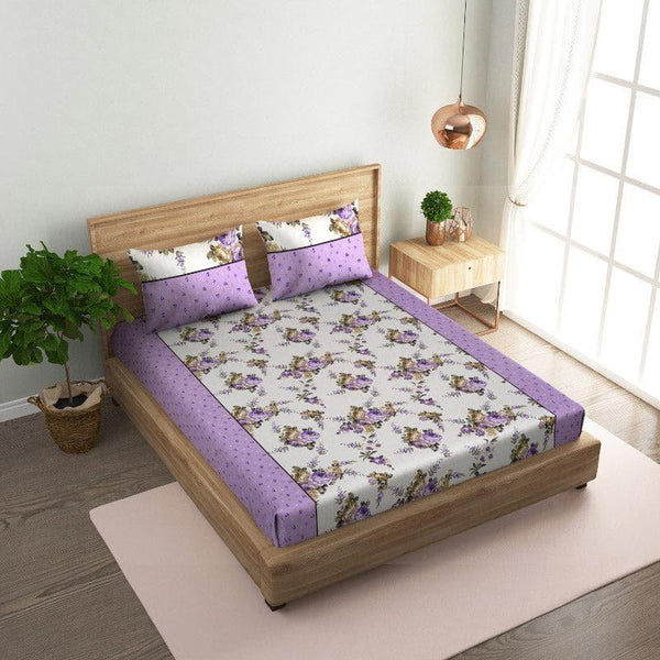 Buy Midnight Blooms Bedsheet - Purple Bedsheets from Vaaree