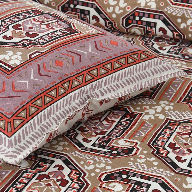 Buy Bedsheets - Mikaya Shine Bedsheet- Red & Brown at Vaaree online