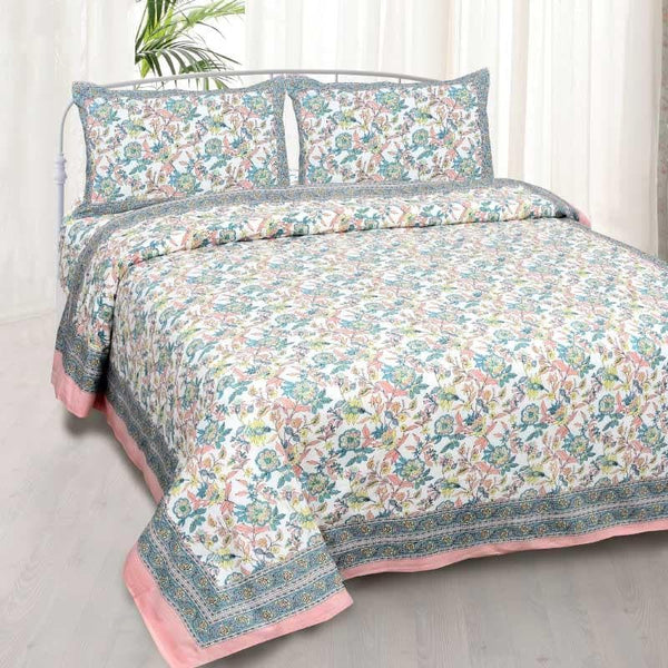 Buy Miksha Floral Bedsheet - Pink Bedsheets from Vaaree