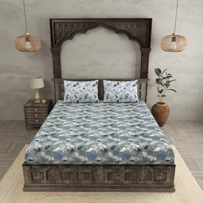 Buy Miracle Merge Floral Bedsheet - Grey Bedsheets from Vaaree