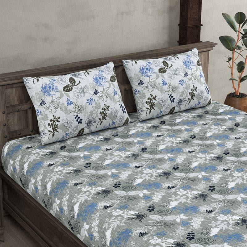 Buy Miracle Merge Floral Bedsheet - Grey Bedsheets from Vaaree